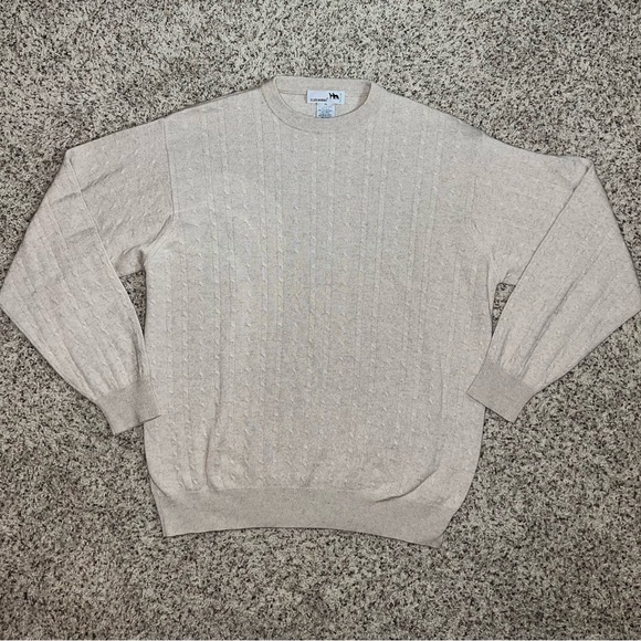 I Levrieri Italian Cashmere and Silk Minimalist Sweater Men’s XL Beige/Cream - Picture 3 of 7